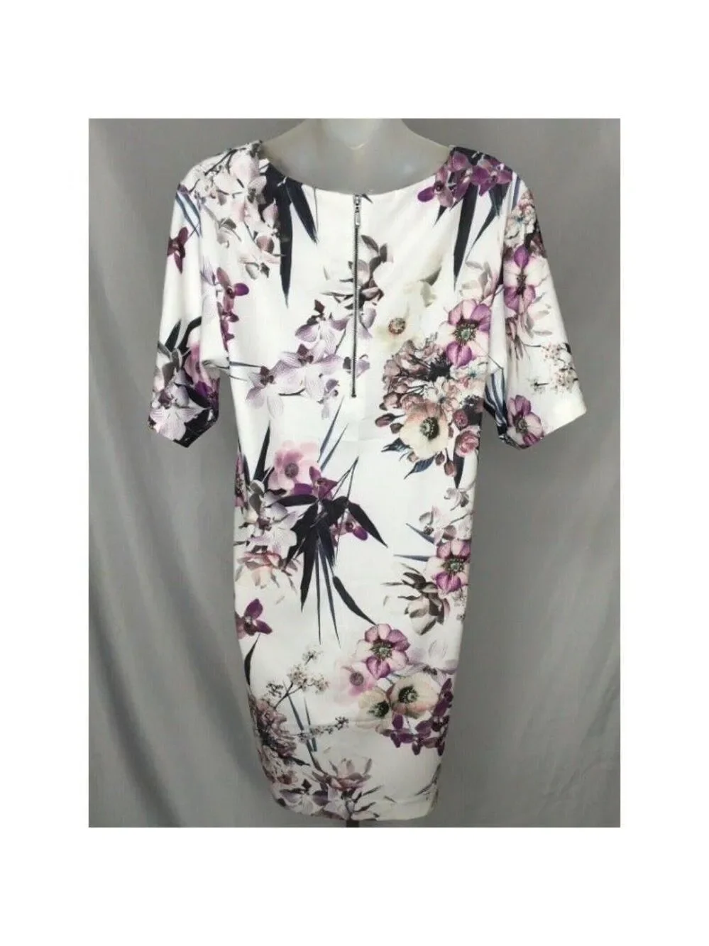 M&S British Ivory Lilac Purple Dress US4 - Picture 6 of 10